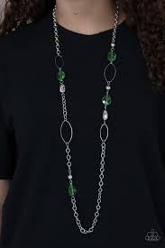 Be Adored Jewelry SHEER As Fate Green Paparazzi Necklace