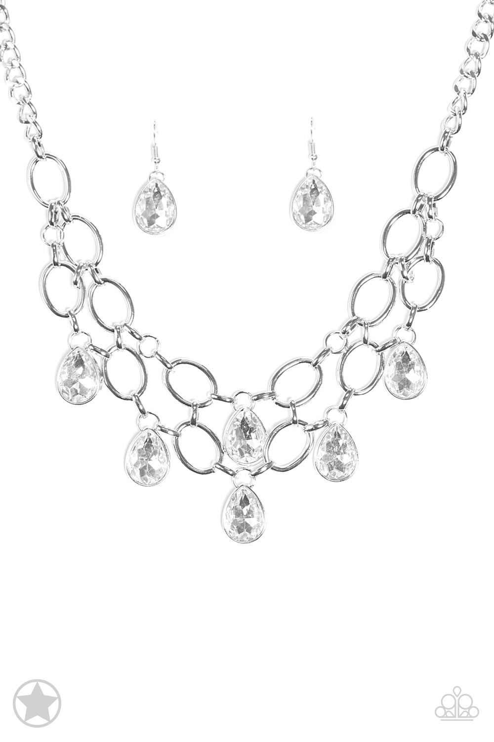 Paparazzi Accessories Show Stopping Shimmer - White Necklace Blockbuster - Be Adored Jewelry