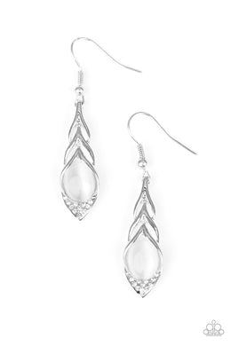 Paparazzi Accessories Soaring Shimmer - White Earring - Be Adored Jewelry