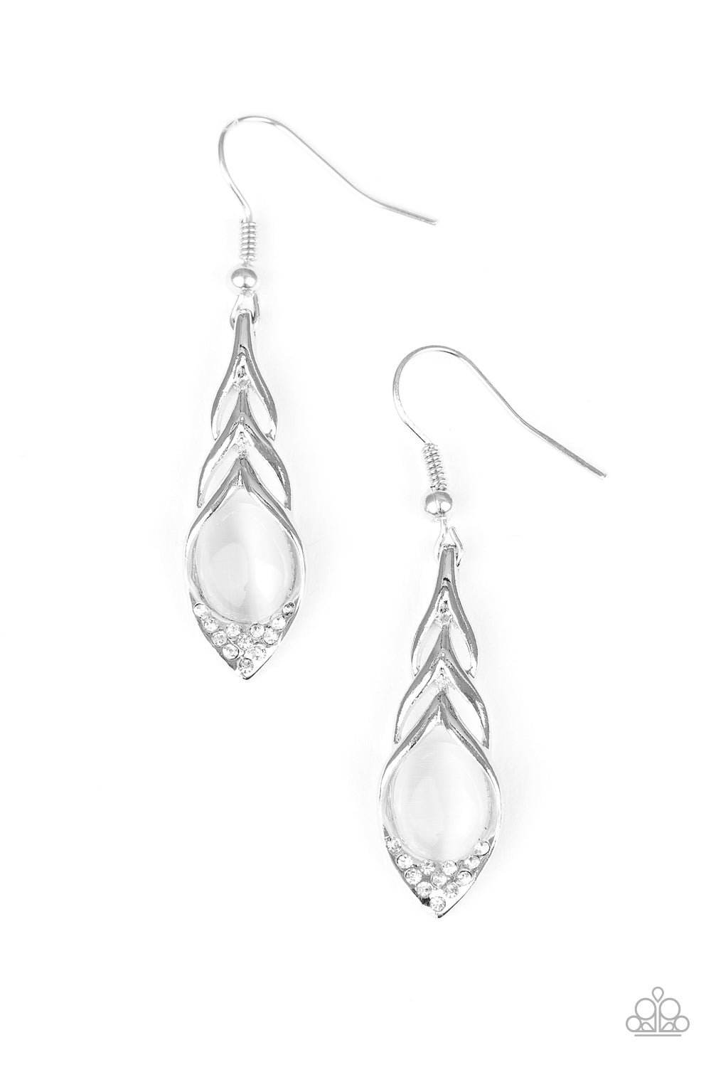 Paparazzi Accessories Soaring Shimmer - White Earring - Be Adored Jewelry