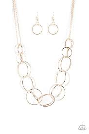 Be Adored Jewelry Space Walk Rose Gold Paparazzi Necklace 
