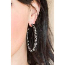 Load image into Gallery viewer, Paparazzi Accessories Street Mod - Black Hoop Earring - Be Adored Jewelry