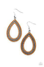 Load image into Gallery viewer, Be Adored Jewelry Tear Tracks Orange Paparazzi Earring 