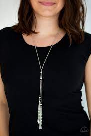 Be Adored Jewelry Timeless Tassels White Paparazzi Necklace 