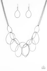 Top-TEAR Fashion - Paparazzi Silver Necklace - Be Adored Jewelry