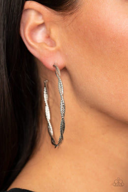 Be Adored Jewelry Totally Throttled Silver Paparazzi Hoops Earring