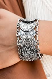 Tribal Treasure Trove - Paparazzi Silver Bracelet - Be Adored Jewelry
