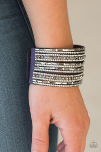 Paparazzi Accessories Wham Bam Glam - Blue Urban Wrap Bracelet - Be Adored Jewelry