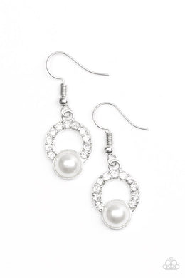 A Win-Win - Paparazzi White Earring - Be Adored Jewelry