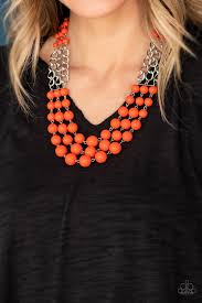 A La Vogue - Orange Paparazzi Necklace - Be Adored Jewelry
