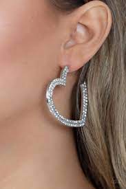 Be Adored Jewelry AMORE to Love White Paparazzi Hoop Earring