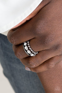 Backstage Sparkle - Paparazzi Black Ring - Be Adored Jewelry