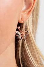 Load image into Gallery viewer, Be Adored Jewelry Butterfly Freestyle Rose Gold Paparazzi Hoop Earring