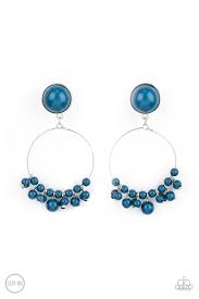 Be Adored Jewelry Cabaret Charm Blue Paparazzi Clip-On Earring