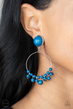 Load image into Gallery viewer, Be Adored Jewelry Cabaret Charm Blue Paparazzi Clip-On Earring