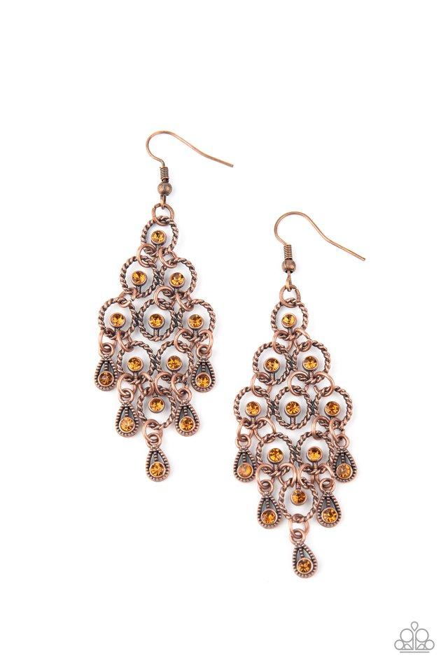 Be Adored Jewelry Chandelier Cameo Copper Paparazzi Earring