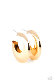 Be Adored Jewelry Chic CRESCENTO Gold Paparazzi Hoop Earring