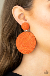 Be Adored Jewelry Circulate The Room Orange Paparazzi Earring