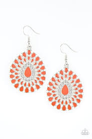 City Chateau - Orange Paparazzi Earring - Be Adored Jewelry