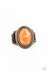 Be Adored Jewelry Cliff Dweller Demure Orange Paparazzi Ring