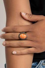 Be Adored Jewelry Cliff Dweller Demure Orange Paparazzi Ring