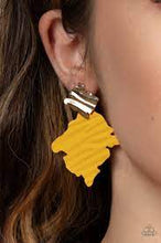 Load image into Gallery viewer, Be Adored Jewelry Crimped Couture Yellow Paparazzi Earring