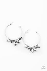 Be Adored Jewelry Dazzling Downpour Silver Paparazzi Earring