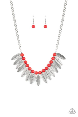 Be Adored Jewelry Desert Plumes Red Paparazzi Necklace 