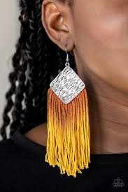 DIP The Scales - Yellow Paparazzi Earring - Be Adored Jewelry