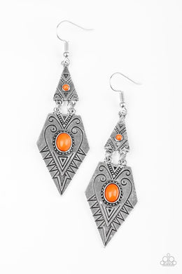 Paparazzi Drifting Dunes - Orange Earring - Be Adored Jewelry