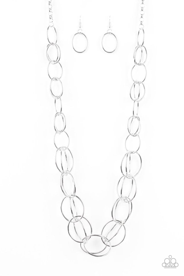 Paparazzi Elegantly Ensnared -Silver Necklace - Be Adored Jewelry