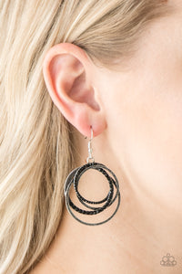 Elegantly Entangled - Paparazzi Black Earring - Be Adored Jewelry