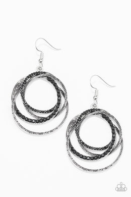 Elegantly Entangled - Paparazzi Black Earring - Be Adored Jewelry