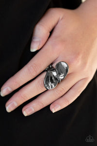 Fabulously Folded - Paparazzi Black Ring - Be Adored Jewelry