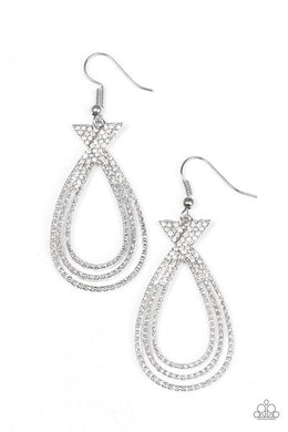 Fair Fame - Paparazzi White Earrings - Be Adored Jewelry