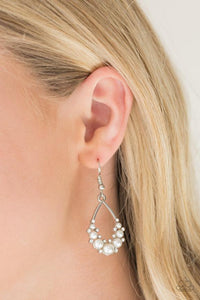 Be Adored Jewelry fancy first white Paparazzi earring