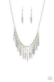 Feathered Ferocity Paparazzi Green Necklace - Be Adored Jewelry
