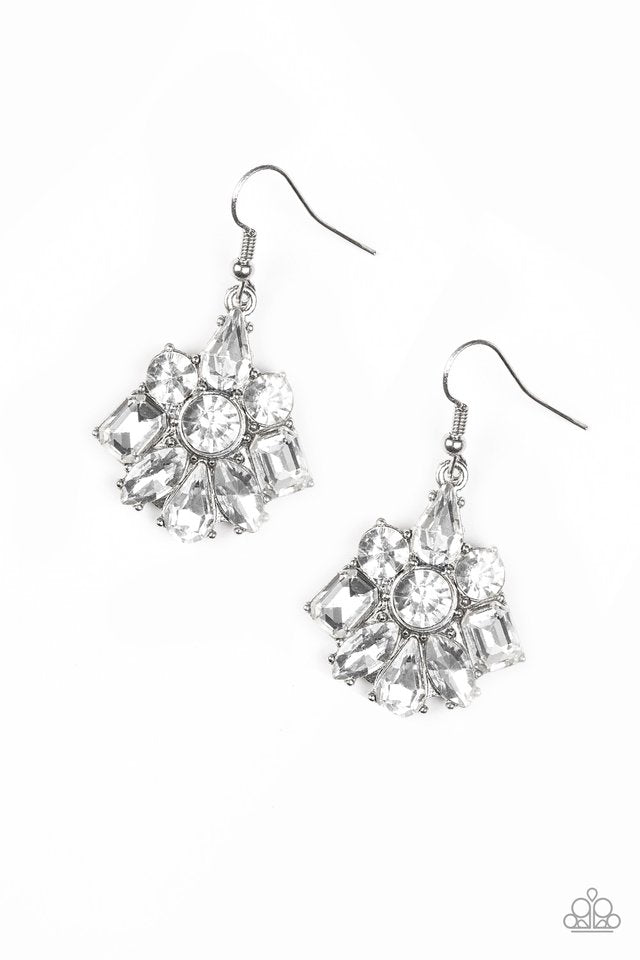 Fiercely Famous - Paparazzi White Earring - Be Adored Jewelry