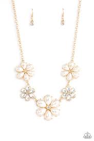 Be Adored Jewelry Fiercely Flowering Gold Paparazzi Necklace