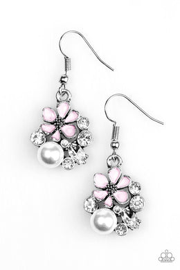 Floral Oasis - Paparazzi Pink Earring - Be Adored Jewelry