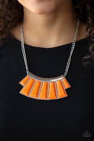 Glamour Goddess - Paparazzi Orange Necklace - Be Adored Jewelry