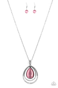GLOW and Tell - Paparazzi Pink Necklace - Be Adored Jewelry