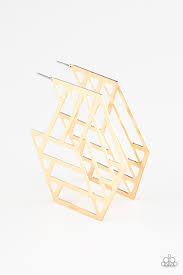 Be Adored Jewelry Gotta Get GEO-ing Gold Paparazzi Hoop Earring