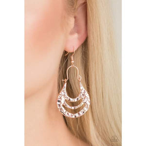 Hang ZEN! - Paparazzi Rose Gold Earring - Be Adored Jewelry
