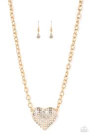 Be Adored Jewelry Heartbreakingly Blingy Gold Paparazzi Necklace