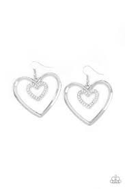 Be Adored Jewelry Heart Candy Couture White Paparazzi Earring