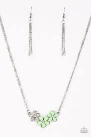 Hibiscus Haciendas - Paparazzi Green Necklace - Be Adored Jewelry