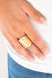 Be Adored Jewelry Hit 'Em Where It Hurts Gold Paparazzi Ring