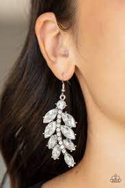 Be Adored Jewelry Ice Garden Gala White Paparazzi Earring