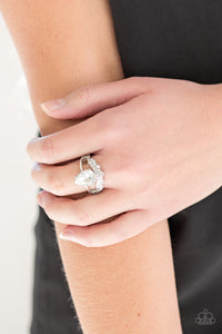 Paparazzi Accessories If The Crown Fit - White Ring - Be Adored Jewelry